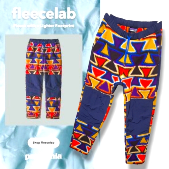 Patagonia RARE Limited Edition Synchilla Vision Quest Patch Fleece Jogger Pants - Picture 1 of 11